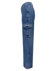 High Rise Straight Jeans with Cargo Pockets - Little Miss Vanilla