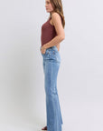 Judy Blue Full Size Raw Hem High Rise Bootcut Jeans - Little Miss Vanilla