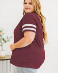 Plus Size Striped V-Neck Tee Shirt - Little Miss Vanilla