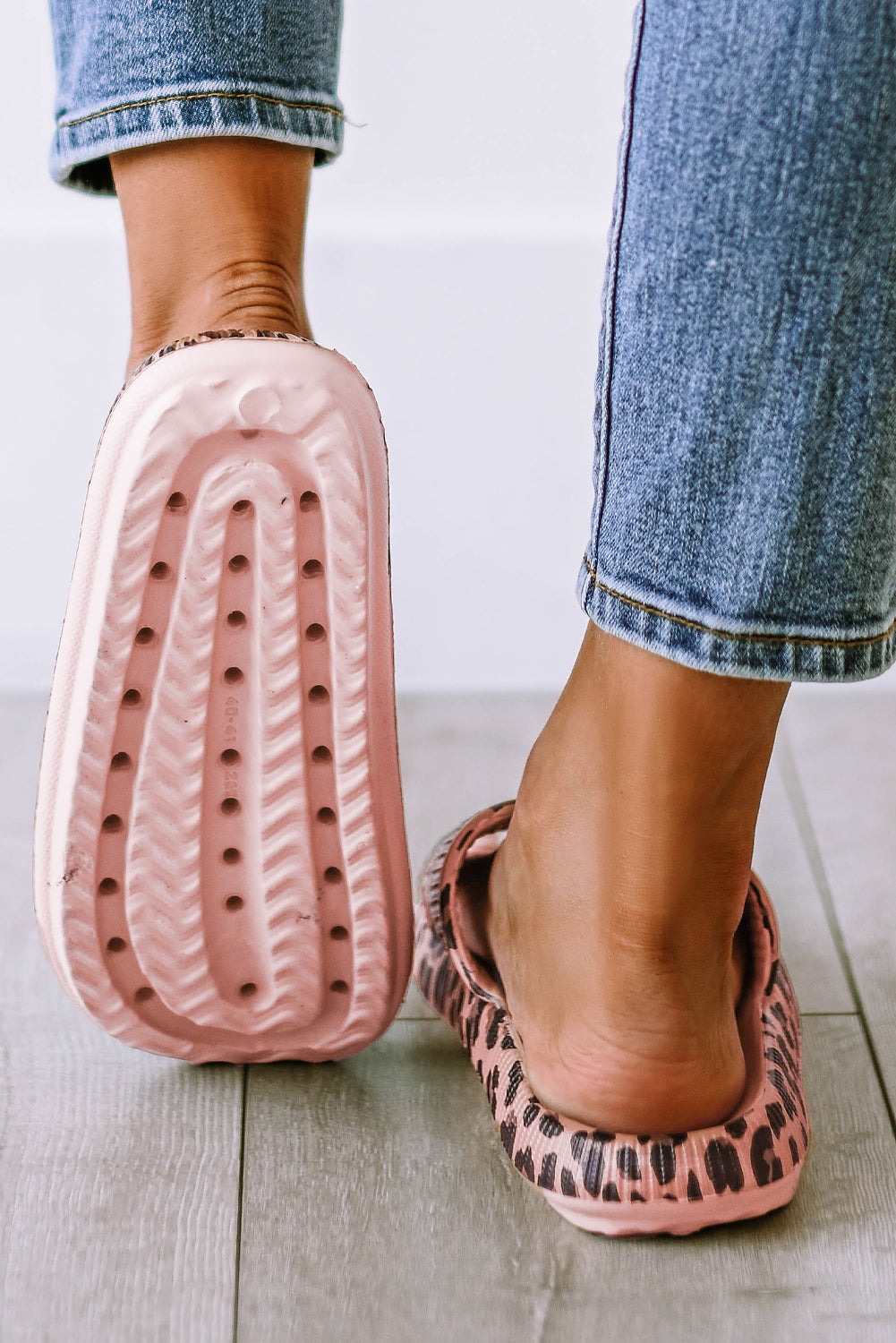 Pink Leopard Print Thick Sole Slip On Slippers - Little Miss Vanilla