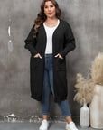 Plus Size Long Sleeve Pocketed Cardigan - Little Miss Vanilla