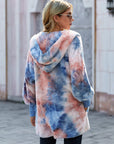 Tie Dye Soft Fleece Hooded Open Front Coat - Little Miss Vanilla