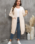 Plus Size Long Sleeve Pocketed Cardigan - Little Miss Vanilla