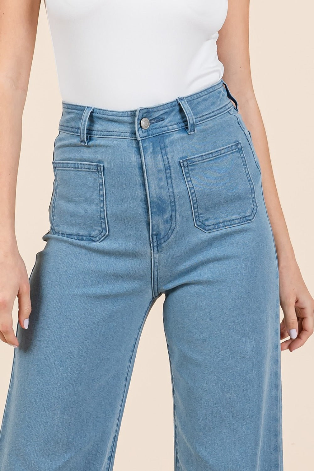 Mittoshop High Waist Wide Leg Jeans - Little Miss Vanilla