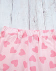 Pink Valentine Heart Shape Print Long Sleeve Top Shorts Lounge Set - Little Miss Vanilla