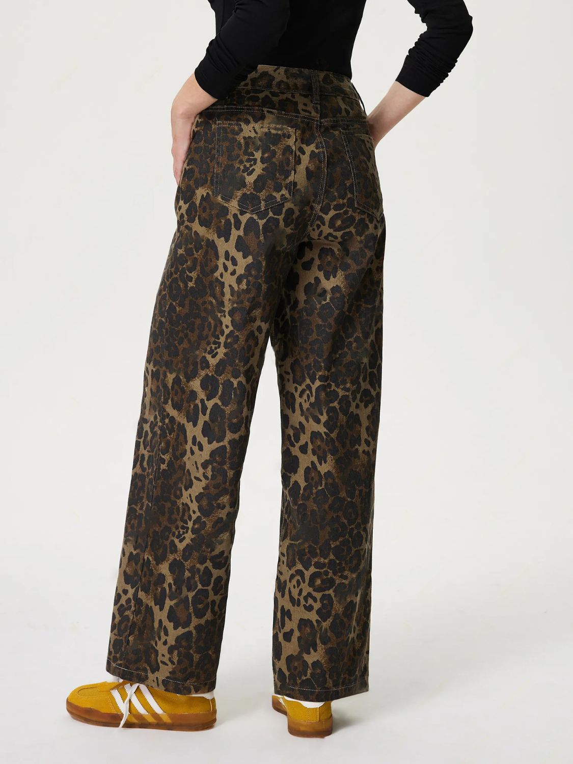 Leopard Straight Jeans with Pockets - Little Miss Vanilla