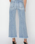 RISEN High Rise Crop Wide Fray Hem Jeans - Little Miss Vanilla