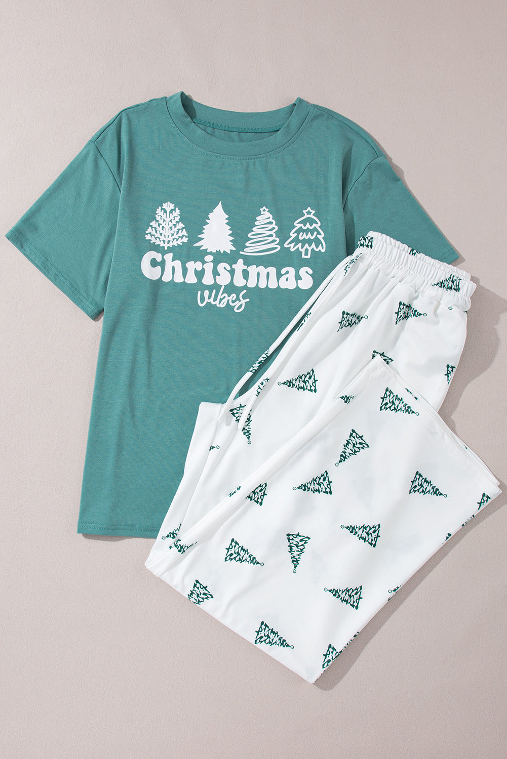 Skobeloff Christmas Tree Print Tee and Pants Lounge Set - Little Miss Vanilla