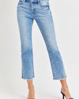 RISEN Full Size Low Rise Crop Slim Straight Jeans - Little Miss Vanilla