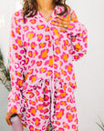 Pink Leopard Print Long Sleeve Shirt and Shorts Pajama Set - Little Miss Vanilla