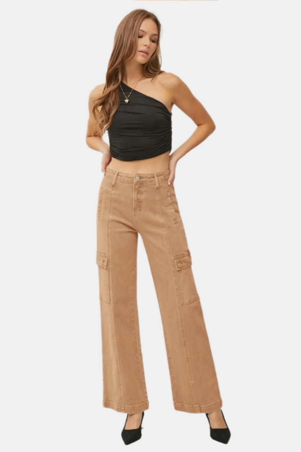 RISEN Full Size High Rise Wide Leg Cargo Jeans - Little Miss Vanilla