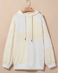 Plus Size Drawstring Color Block Long Sleeve Hoodie - Little Miss Vanilla