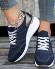 Fashion Lace-up Sneakers Women Cozy Tinck-soled Sports Shoes