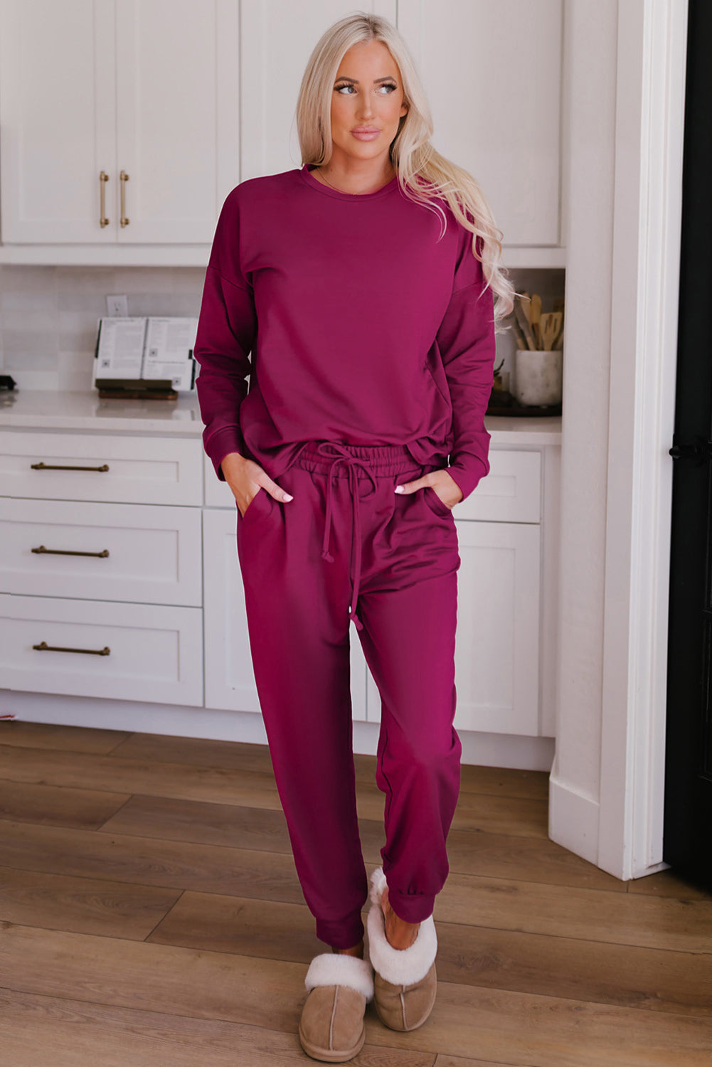 Long Sleeve Pullover and Jogger Pants Lounge Set - Little Miss Vanilla