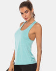 Full Size Scoop Neck Wide Strap Active Tank - Little Miss Vanilla