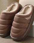 Fashion Solid Plush Slipper Winter Warm Indoor Floor Bedroom Home Slippers For Couple Thick-soled House Shoes Women Men