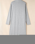 Light Grey Split Long Cardigan and Skinny Pants Lounge Set - Little Miss Vanilla