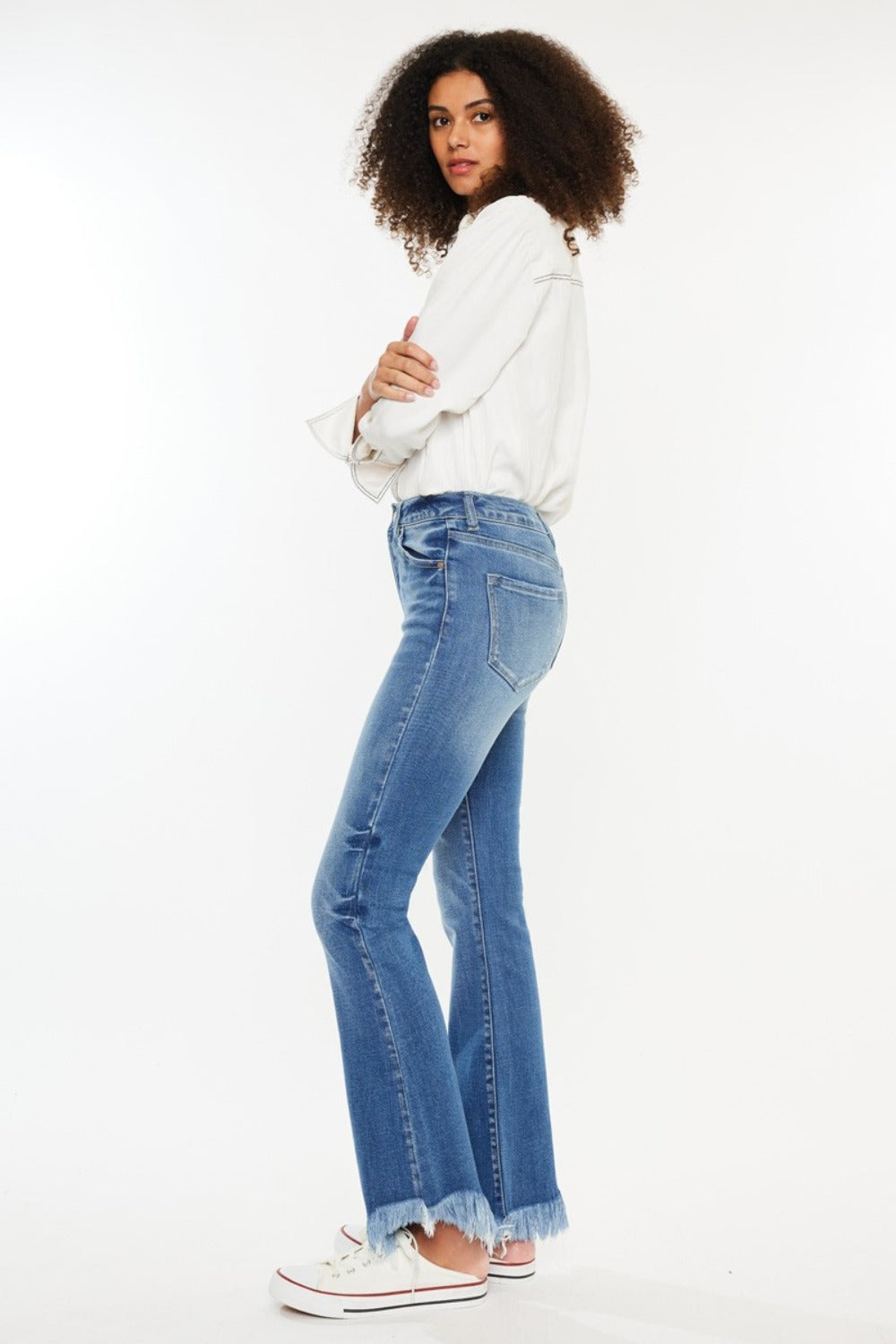 Kancan High Rise Frayed Hem Jeans - Little Miss Vanilla