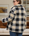 Plus Size Plaid Button Up Long Sleeve Coat - Little Miss Vanilla