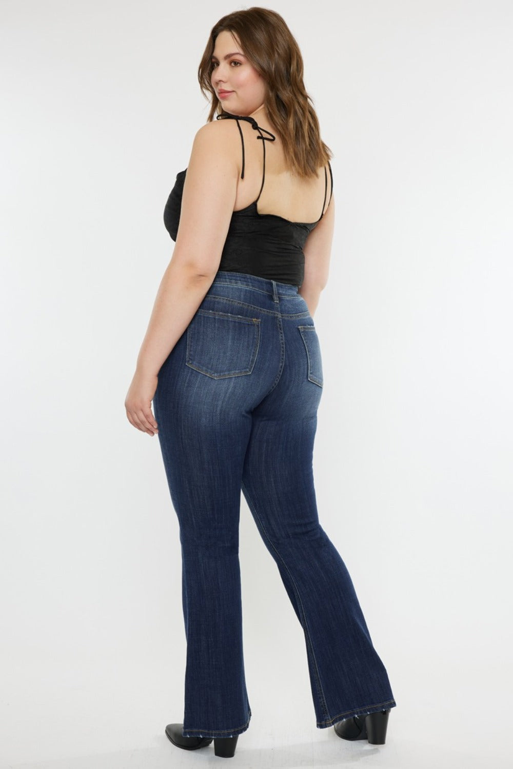 Kancan Full Size Mid Rise Slim Flare Jeans - Little Miss Vanilla