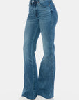 Judy Blue Full Size Tummy Control Cut Hem Flare Jeans - Little Miss Vanilla