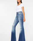 Kancan High Rise Wide Waistband Flare Jeans - Little Miss Vanilla