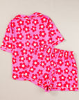 Flower Print Short Sleeve Shirt Pajamas Set - Little Miss Vanilla