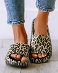 Black Print Thick Sole Slip On Slippers - Little Miss Vanilla