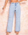 Straight Leg Jeans with Pockets - Little Miss Vanilla