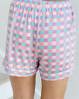 Purple Checkered Pattern Short Sleeve Pajamas Set - Little Miss Vanilla