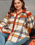 Plus Size Plaid Button Down Jacket - Little Miss Vanilla