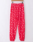 Fiery Red Valentines Heart Print Pants Set - Little Miss Vanilla