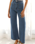 High Waist Bootcut Jeans with Pockets - Little Miss Vanilla