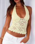 Lace Backless Halter Neck Cami - Little Miss Vanilla