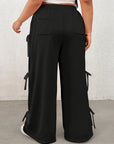 Plus Size Bow Elastic Waist Wide Leg Pants - Little Miss Vanilla