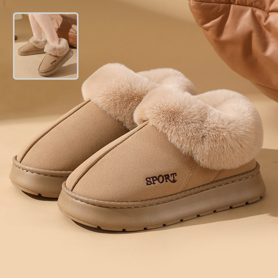 Plush Cotton Shoes For Women Winter Warm Home Slippers Outdoor Snow Boots - Little Miss Vanilla