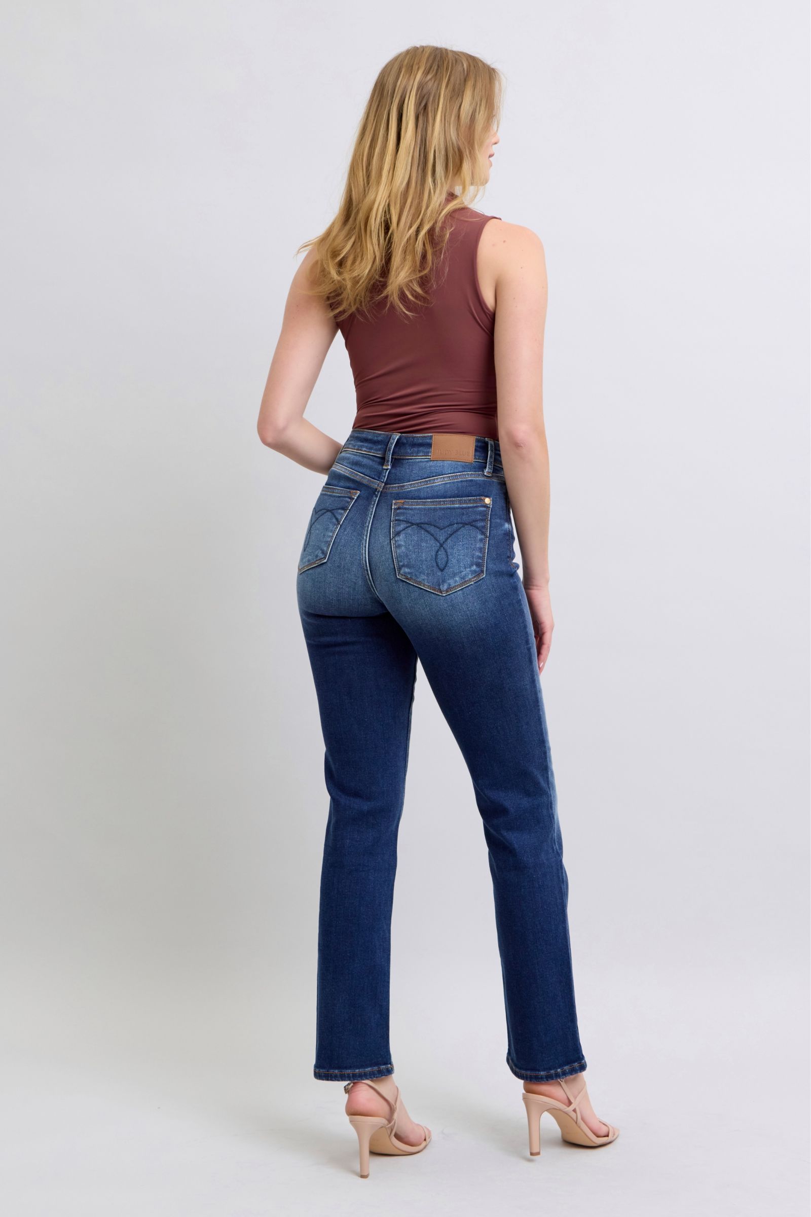 Judy Blue Full Size Washed Straight Leg Jeans with Pockets - Little Miss Vanilla