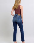 Judy Blue Full Size Washed Straight Leg Jeans with Pockets - Little Miss Vanilla