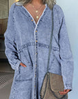 Raw Hem Button Down Long Sleeve Denim Dress - Little Miss Vanilla