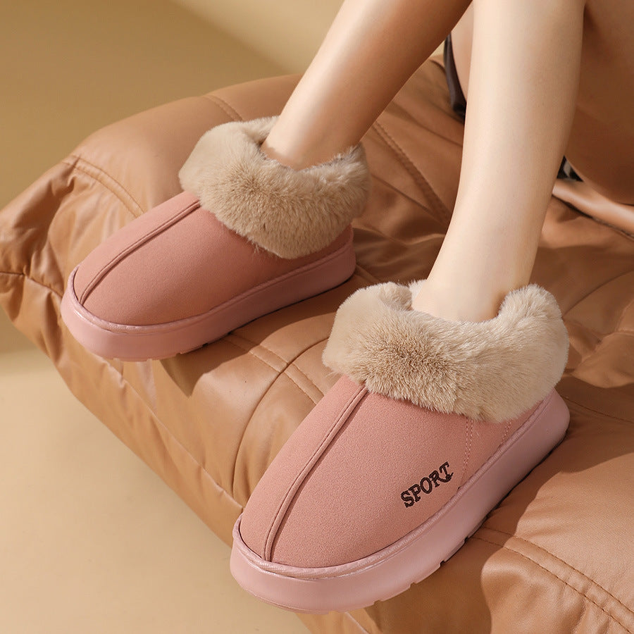 Plush Cotton Shoes For Women Winter Warm Home Slippers Outdoor Snow Boots - Little Miss Vanilla