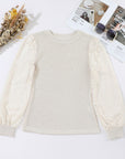 Mock Neck Lace Long Sleeve Top - Little Miss Vanilla