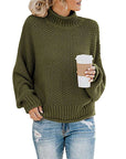 Cardigan Thick Thread Turtleneck Pullover