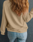 Plus Size Round Neck Long Sleeve Sweatshirt - Little Miss Vanilla