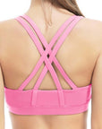 Professional Sport bra Top fitness gym women strappy vest seamless padded Yoga Bras training tank Top push up Running Underwear