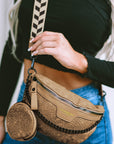 Camel Colorblock Strap Chain Shoulder Bag With Coin Purse