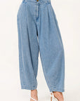 And The Why Elastic Back Pleated Baggy Jeans - Little Miss Vanilla