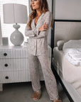 White Leopard Print Long Sleeve and Pants Pajamas Set - Little Miss Vanilla