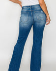 bytos Full Size Raw Hem Distressed High Rise Bootcut Jeans - Little Miss Vanilla