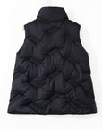 Black Quilted High Neck Zip Up Jacket Vest - Little Miss Vanilla