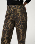 Leopard Straight Jeans with Pockets - Little Miss Vanilla